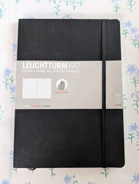 Leuchtturm 1917 Ruled Softcover Lined Notebook Black NEW Slim Journal 121 Pages